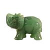 3,8 cm Ręcznie rzeźbiony sztuczny zielony awenturyn Jade Stone Elephant Statue Decor
