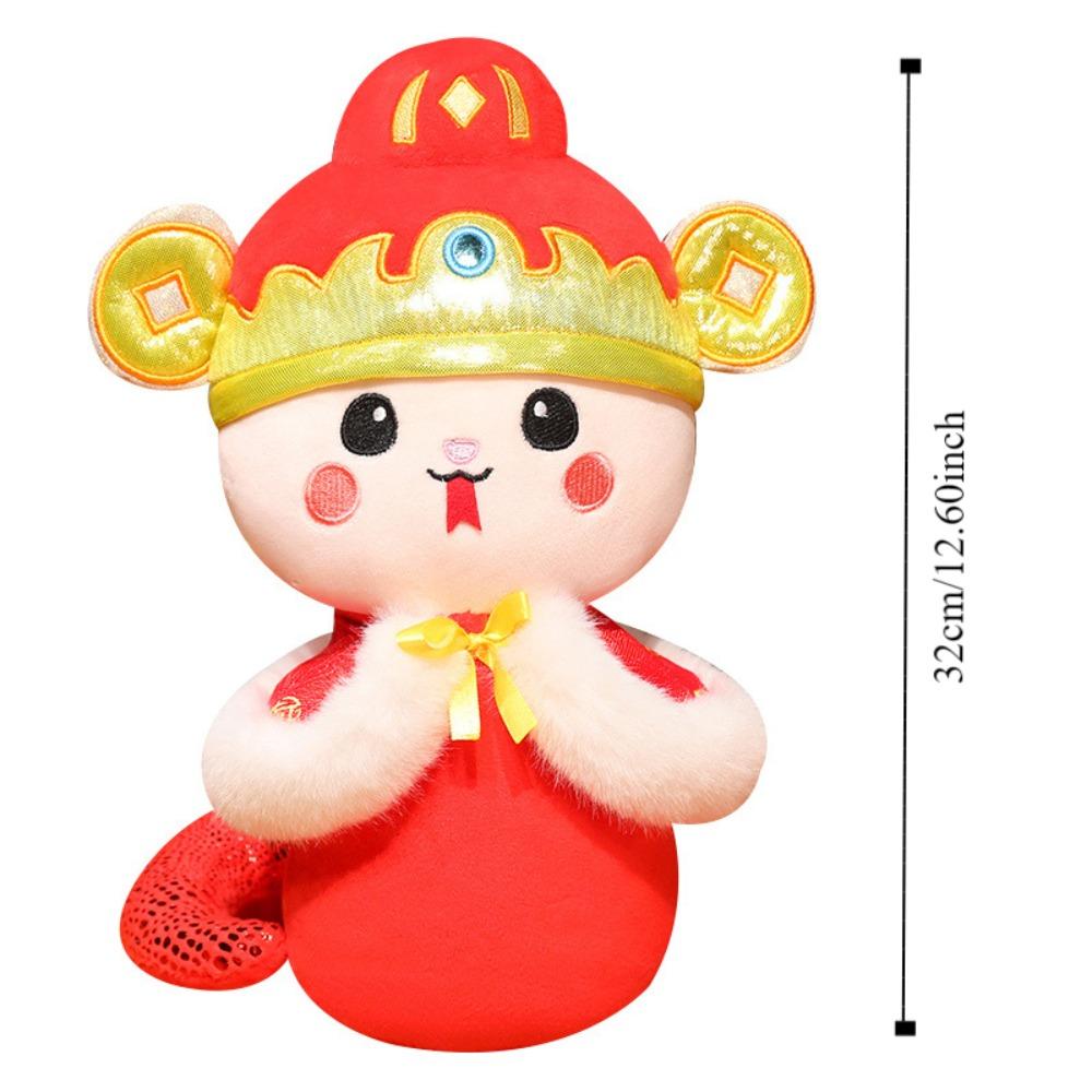Good Luck Wealth Snake Year Mascot Toy Big Eyes Lucky Snake Doll Snake Year Plush Toy  Home Decor