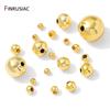 10-100Pcs/Lot 14/18K Gold Plated Brass Bead Metal Ball Round Loose Spacer Beads,DIY Bracelet Necklace Making Accessories