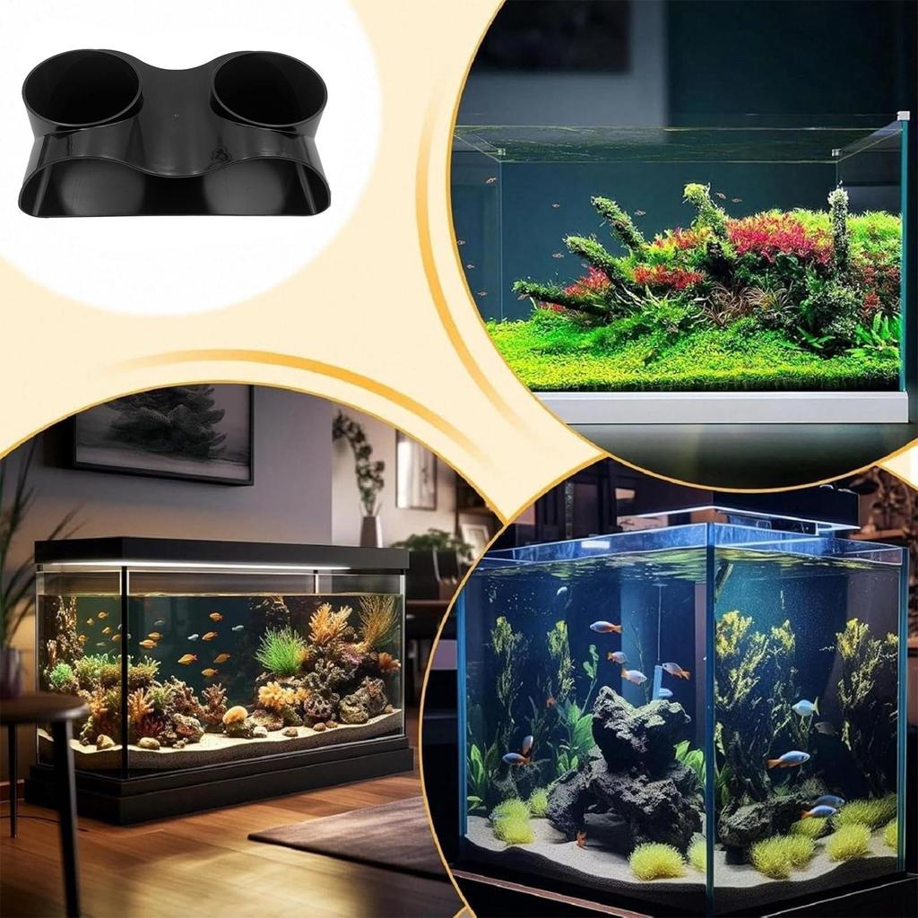 Multifunctional Aquarium Underground Tunnel Cave Curve Fish Tank Decoration Two Hole Fish Tank Decor Viewing Aquatic Life Grave