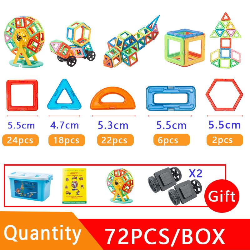 Large Educational Magnetic Tiles - Children's Development Toy for Creative Building and Thinking