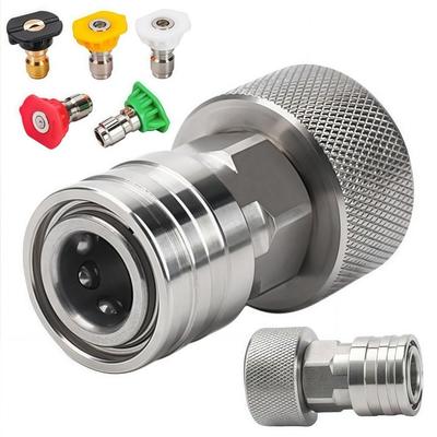 5 Nozzle Garden Hose To Power Washer Adapter Stainless Steel Hose Adapter Kit  For Garden Etc