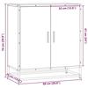 VidaXL Buffet chêne sonoma 68x35x76 cm bois d'ingénierie et métal, armoire de rangement, meuble d'entrée, meuble d'appoint 848965