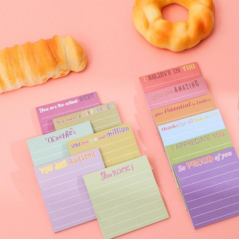 360 Sheets Colorful Square Shape Notepads 12 Color Fluorescent Adhesive Note Reminder On Journal Notebook Planner Fridge