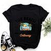 Vintage Black Oversized T-Shirt Retro Adventure Camper Van Camping Print Streetwear Cotton Short Sleeve Tee
