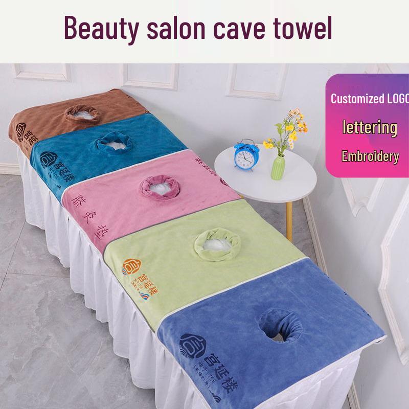 Beauty Salon Face-down Towel: Absorbent, Thick, Soft Bed Sheet with Face Hole.