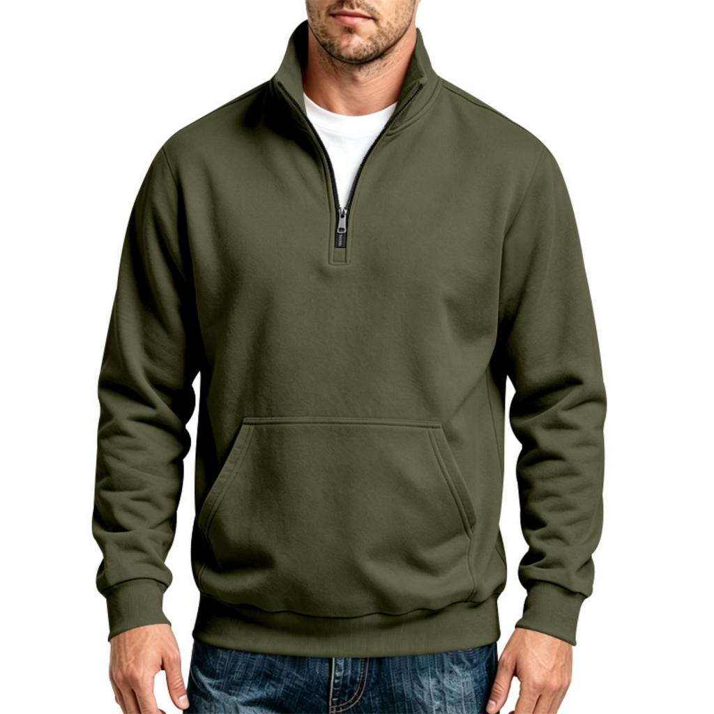 Men's Casual Half Zip Sweatshirt with Stand Collar for Everyday Wear