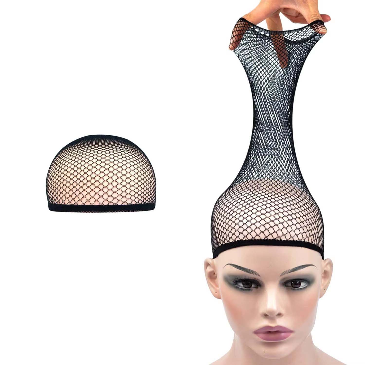 

Stretchable Mesh Wig Cap Black Fishnet Wig Net Breathable Open Ended Hair Net for Wig Accessories