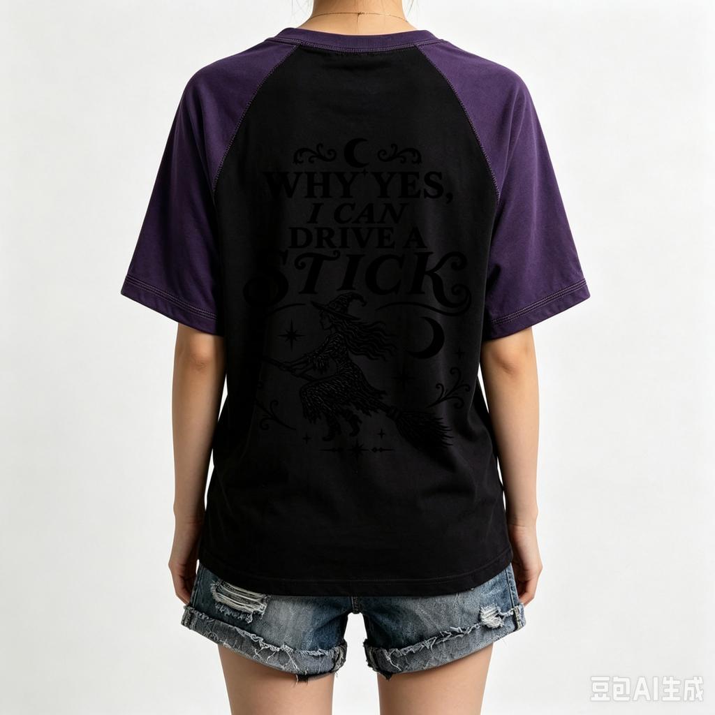 Women's Halloween Printed V-Neck Raglan Sleeve T-Shirt Casual Short Sleeve Top