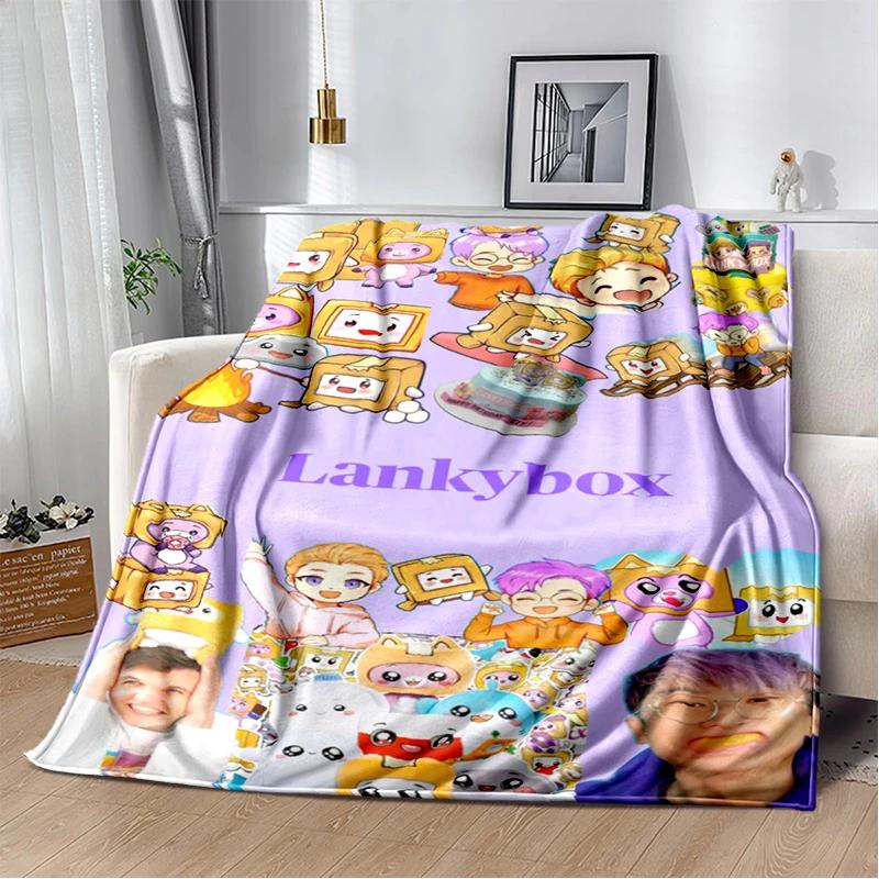 New Style Lankybox Boxy Foxy Rocky Cartoon Blanket,Soft Throw Blanket for Home Bedroom Bed Sofa Travel Picnic Cover Kid