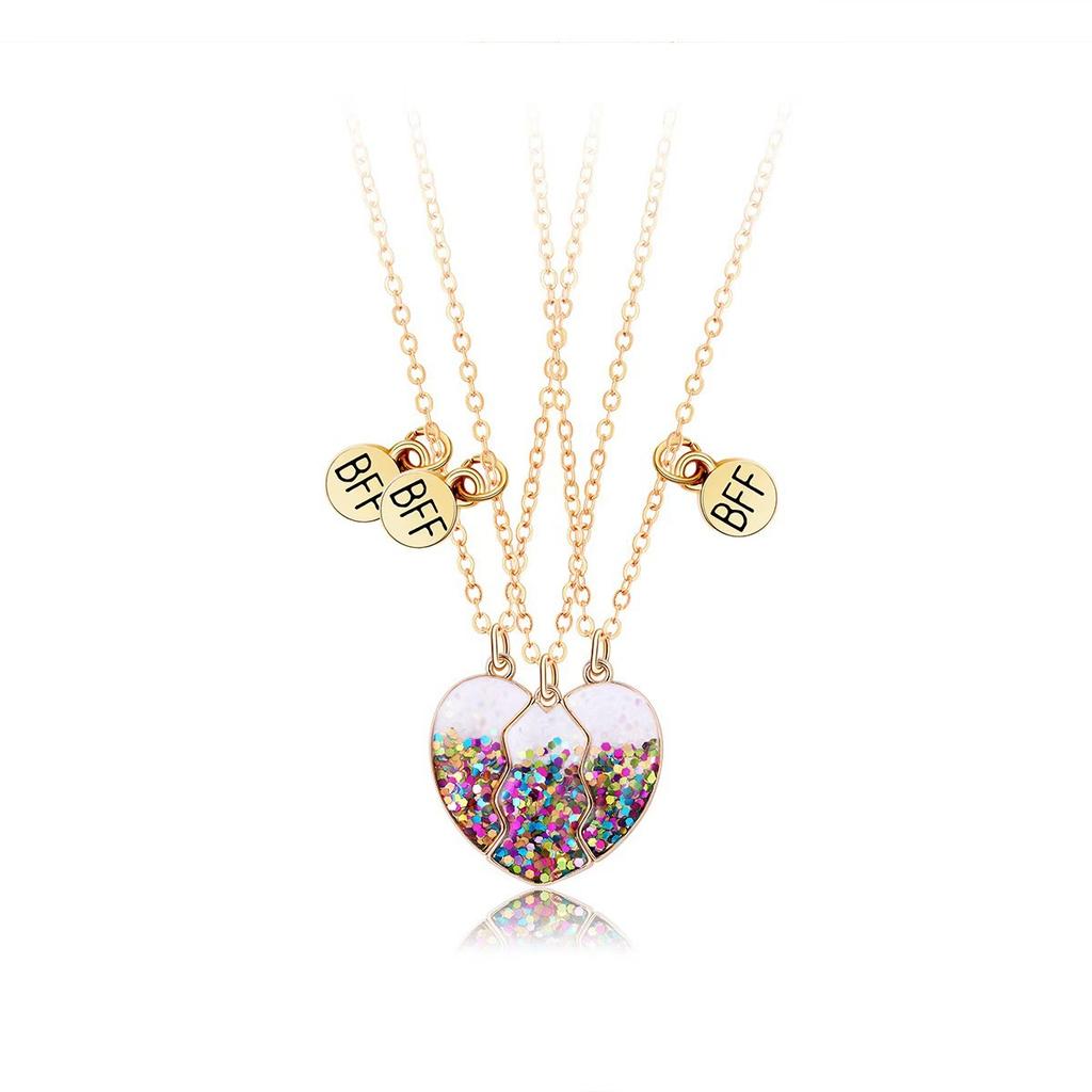 3 Pcs/Set Best Friend Magnet Pendant Necklace Creative Pentagram Alloy Accessories Friendship Necklace Best Friend Alloy Pendant