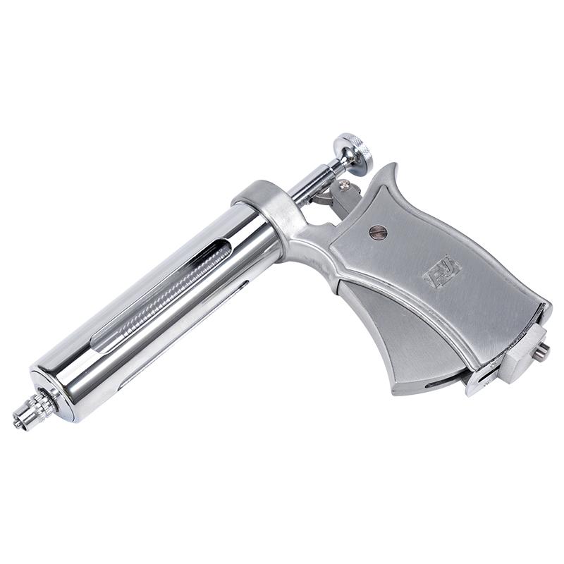 50ML Tiere Einstellbare Spritzenpistole Mit 10 Stück Nadeln Automatische Kontinuierliche Edelstahl-Impf Spritze für Rind Schwein Schaf