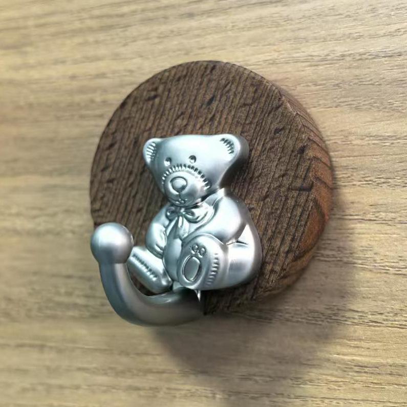 Solid Wood Walnut Door Hook - Punch-Free Adhesive Wall Hanger