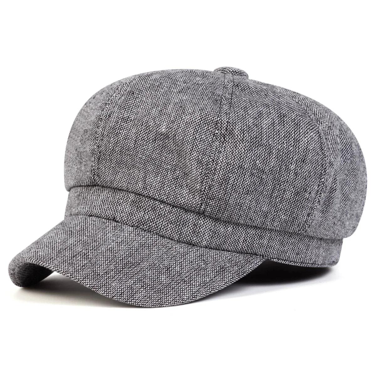 

Unisex Solid Color Personality Newsboy Hat Spring Autumn Retro Beret Hats Wild Casual Hats Octagonal Cap