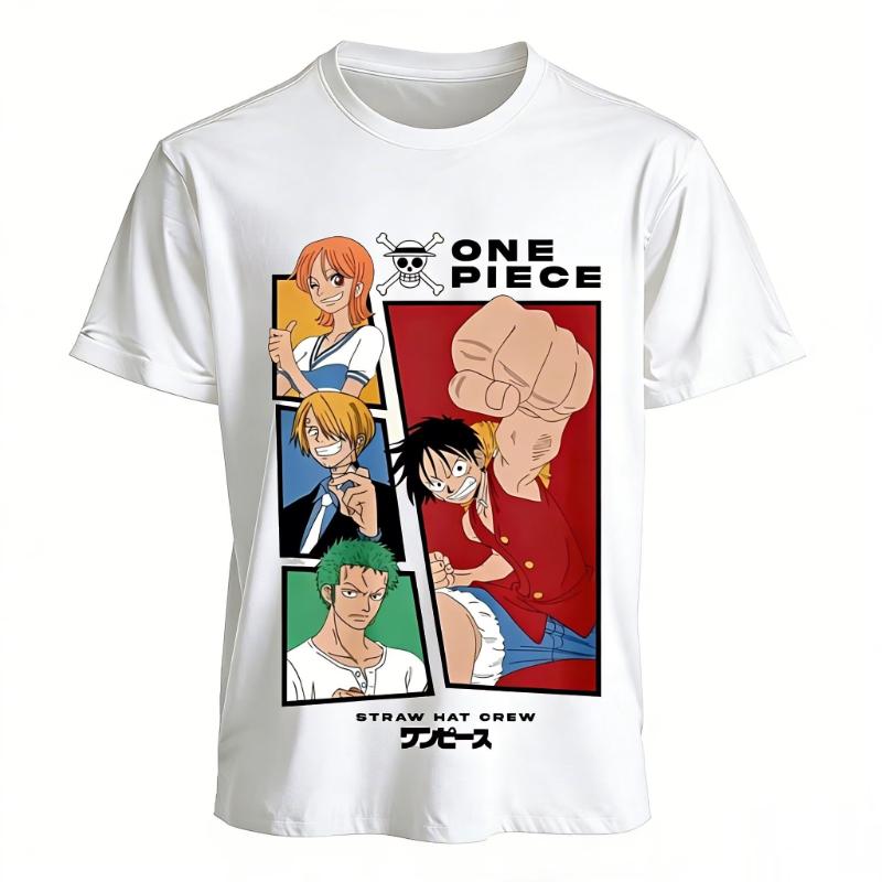 One Piece Anime Luffy Straw Hat Crew Cotton T Shirt Men Women 2026 Summer Graphic Print Casual Short Sleeve Tee Streetwear Tops