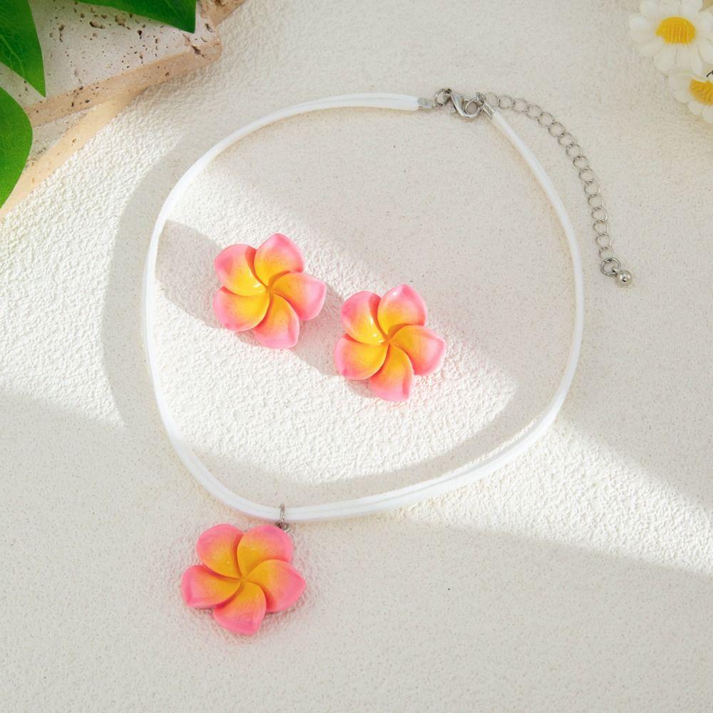 Bohemia Flower Necklaces Earrings Egg Flower Bohemia Style Jewelry  Party