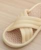 [Euyqs] Mesh Fabric Cross-Strap Slippers, Indoor Use, Quiet, Non-Slip, Unisex (Light Yellow, Adult, Size M, Alphabet, Japanese Shoe Sizes Available)
