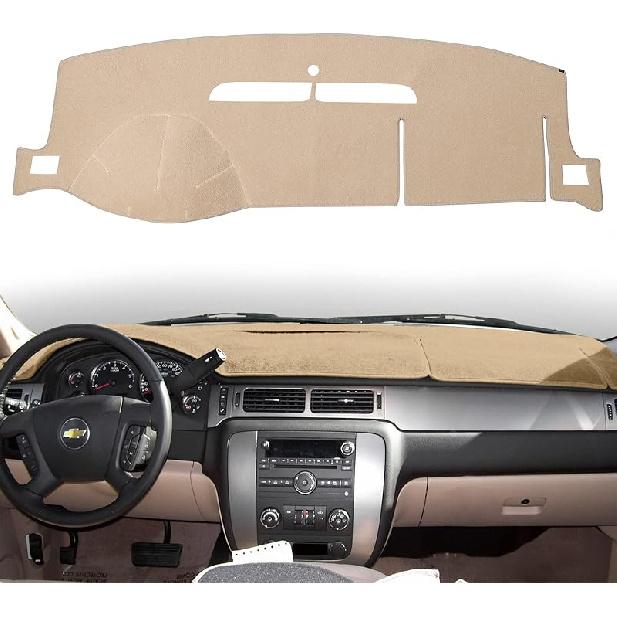 Dashboard Cover Dash Mat Compatible With 2007-2014 Chevy Chevrolet Tahoe Suburban,2007-13 Chevy Avalanche Silverado 1500 2500 3500 LTZ/GMC Sierra SLT