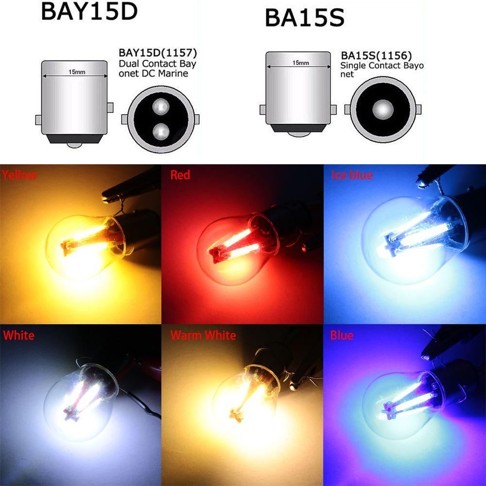 DRL Turn Brake 1156 BA15S P21W Car LED COB Bulb 4 Filament Reverse Lamp Signal Light