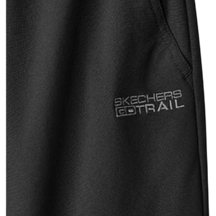 Skechers Outdoor Series Lace-Up Solid Color Casual Sports Pants Women Pants Carbon-Black L424W044-0018
