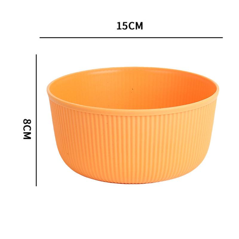Horizontal Pattern Bowl, Large Capacity, Creative Round Bowl, Household Rice Bowl, Soup Bowl, Plastic Large Bowl