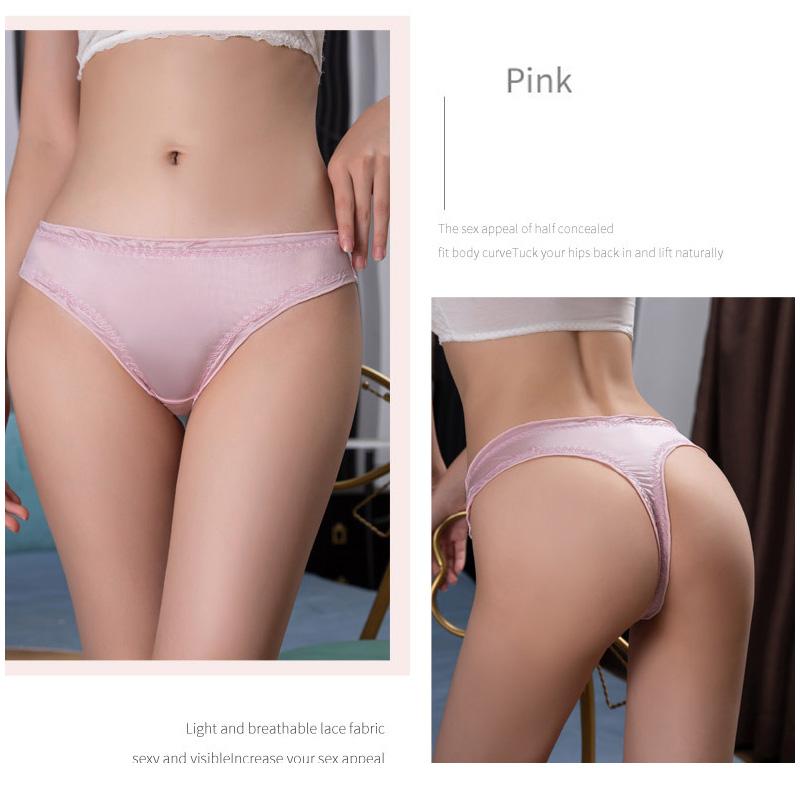 Women's Lingerie Underwear Thong Panties Invisible G-String Ice Silk Seamless Briefs Sexy