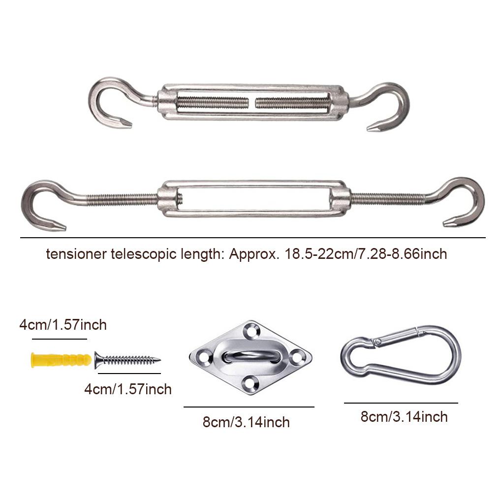 Ship Sunshade Stainless Steel Spring Hook Awning Canopy Buckle Swing Hardware Screws Kit for Household Outdoor