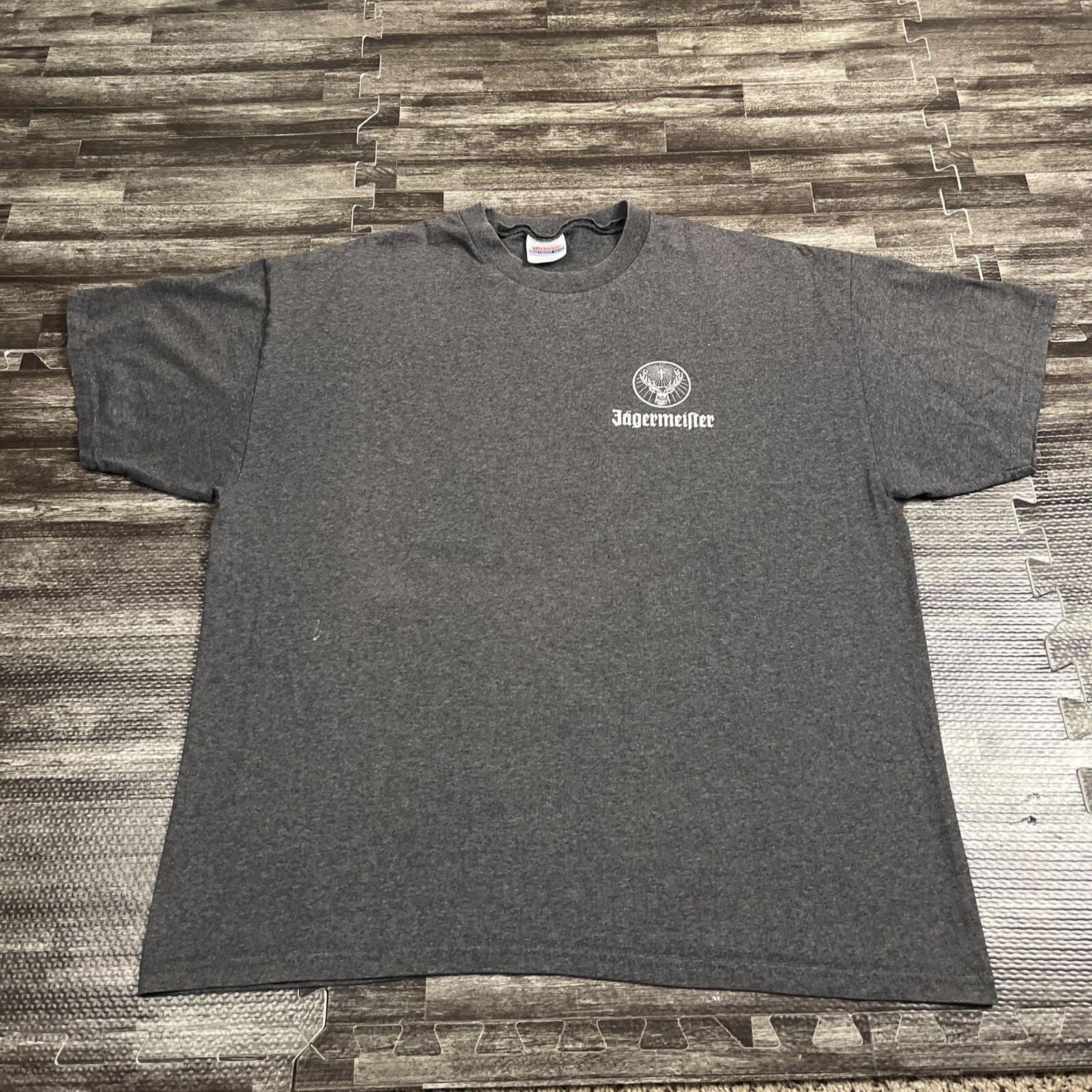 

Vintage 90s Y2K Jagermeister Graphic Tshirt Grey XL Unisex Promo VTG 4XL