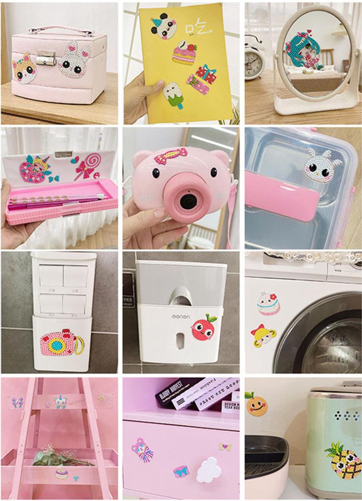 Kids DIY Diamond Painting Handmade Material Pack Cartoon Anime Stickers Decorations Educational Toys Paint by Number Gifts