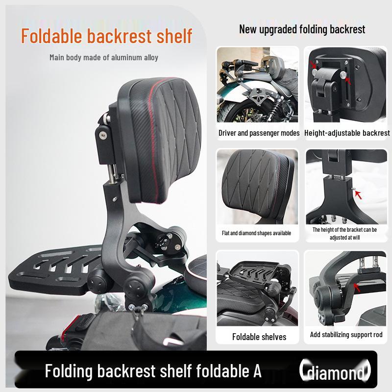 Retro Rear Backrest & Anti-Fall Guard for Qianjiang Flash 300S Motorcycle