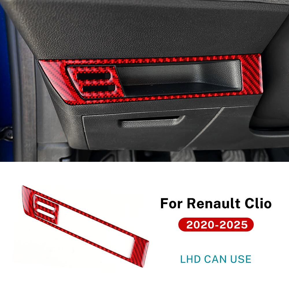 

Наклейка из настоящего мягкого углеродного волокна для Renault Clio 5 MK5 2020 2021 2022 2023 2024 2025 LHD Автомобиль Сторона водителя Рамка отделки ящика для хранения
