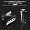 RIDERACE Bicycle Multi Tool 8 In 1 Portable CRV Steel 4mm 5mm 6mm Hex Allen Wrench Multifunction Screwdriver Bike Repair Tools