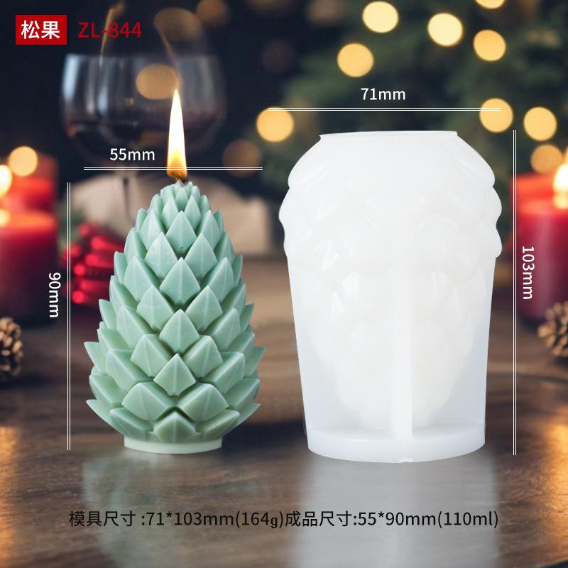 Christmas Tree Relief Cylindrical Candle Silicone Mold Christmas Gift Box Cylindrical Reindeer Aromatherapy Wax Gypsum Mould