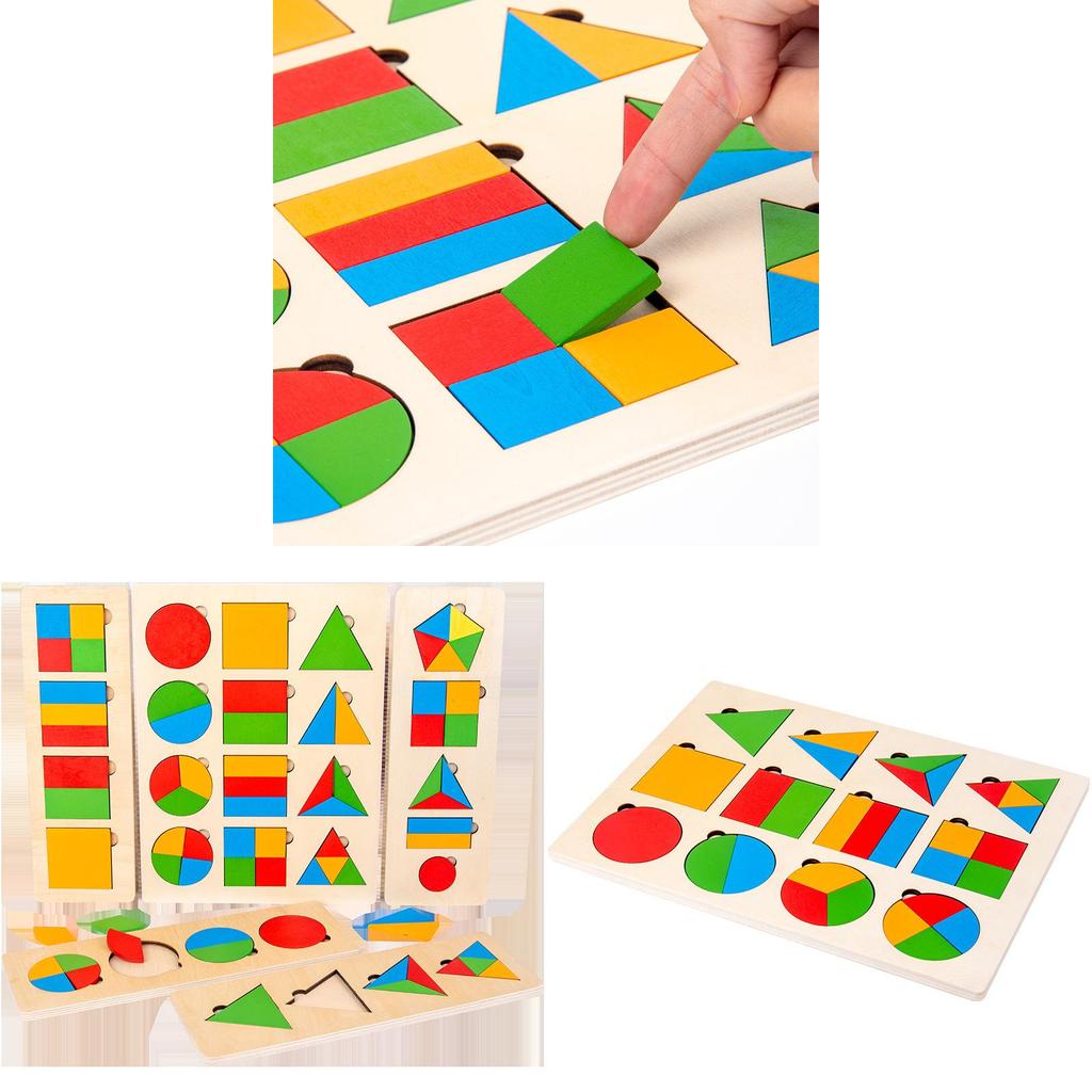 Wooden Geometric Shape Puzzle For Toddlers Educational Toy For Early Learning