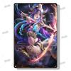 Sexy Anime Girl Metal Plate Game Figure Vintage Tin Sign Bar Club Art Decorative Plaques for Modern Home Room Wall Decor Poster