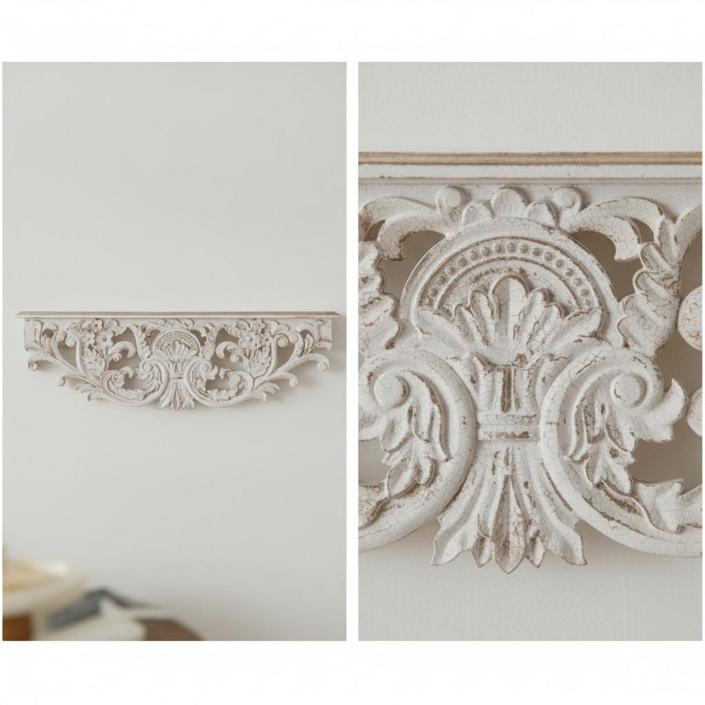 Wall Shelf with Carved Apron Decorative for Homeowners, Decorators