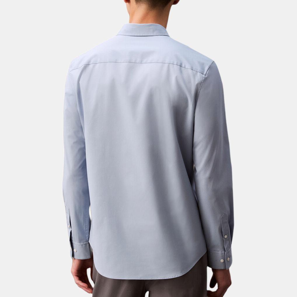 Calvin Klein Minimalist Comfortable Versatile Stretch Slim Fit Button Long Sleeve Shirt Men Shirts Gray Blue 40BM127-4KX
