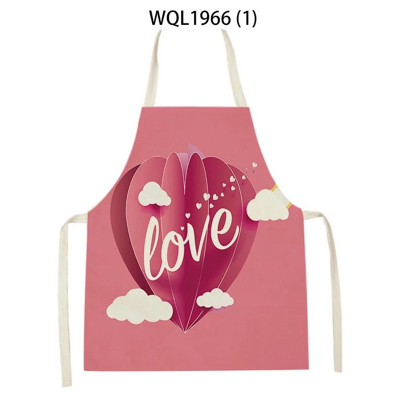Damen Herren Frohen Valentinstag Küchenschürzen Haushaltsreinigung Schürze zum Kochen Backen Schürze Antifouling-Schürze