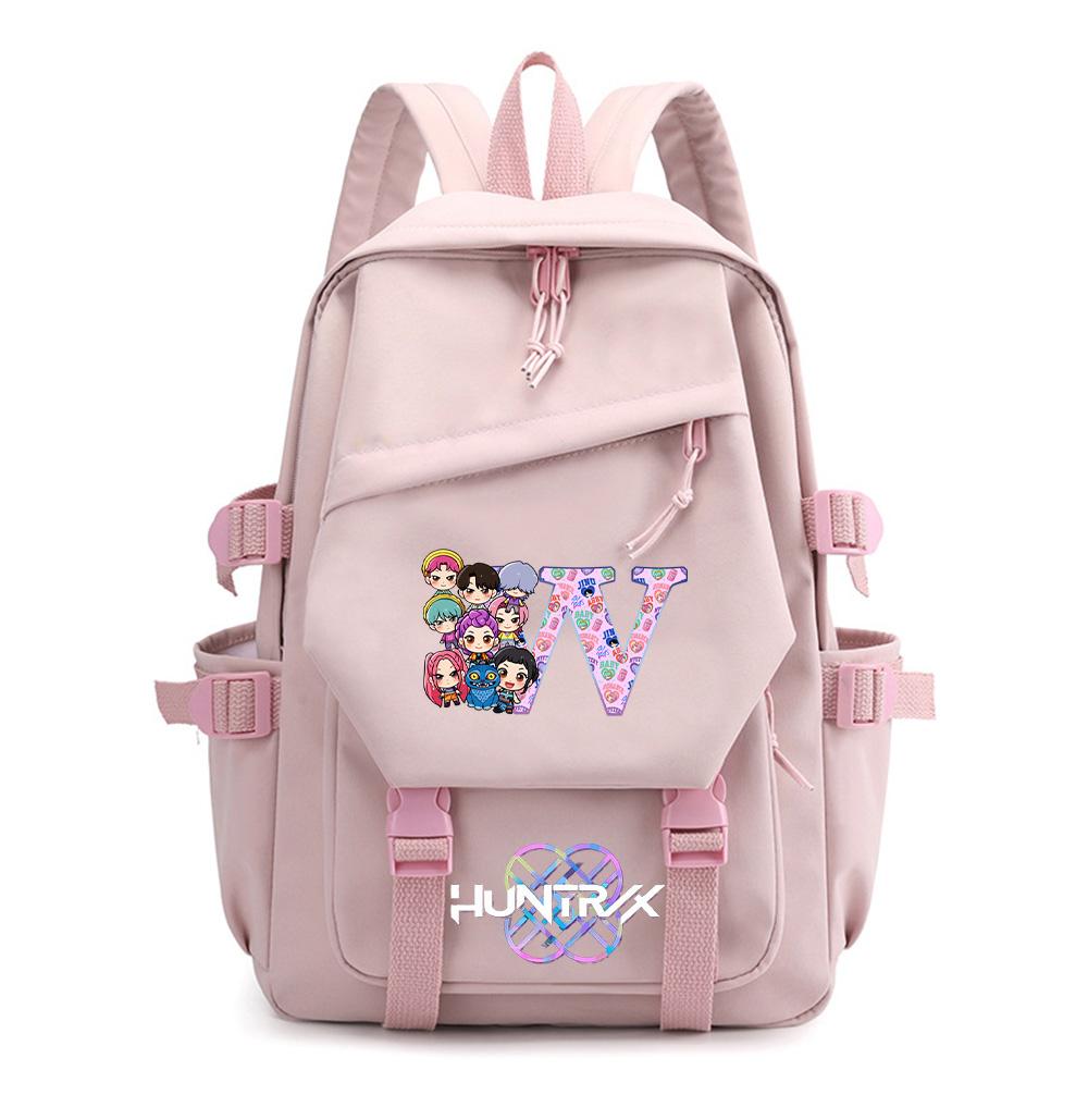 26 English Letter Kpop Demon Hunters Printed Backpack for Teenager Boy Gril Schoolbag Children Student Bookback Women Travel Bag Kid Gift Rucksak
