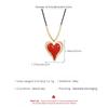 Bold Red Heart Pendant Necklace Black Cord Choker Necklace Gold Tone Double Layer Heart Charm Necklace for Women