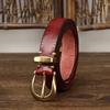 Genuine Leather Belt Women's Fashion Versatile Personality Pleated Retro First Layer Cowhide Jeans Belt Women's
