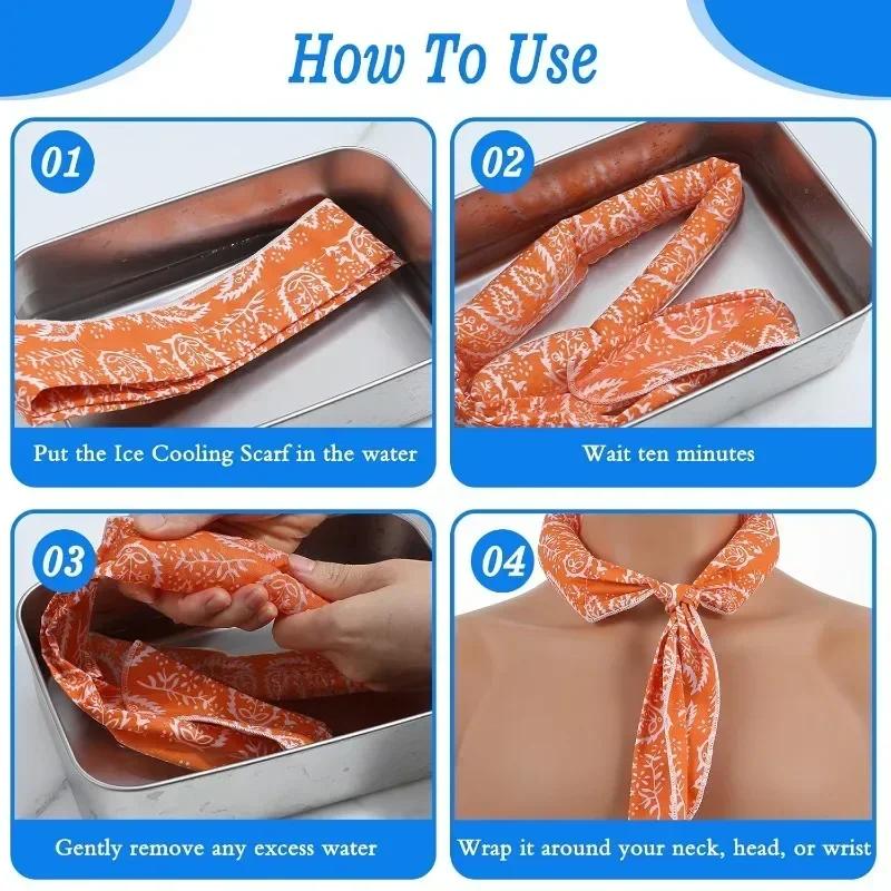 1-20PCS Summer Cooling Neck Scarf Instant Chill Breathable Ice Scarf Wraps for Camping Beach Travel Outdoor Activities