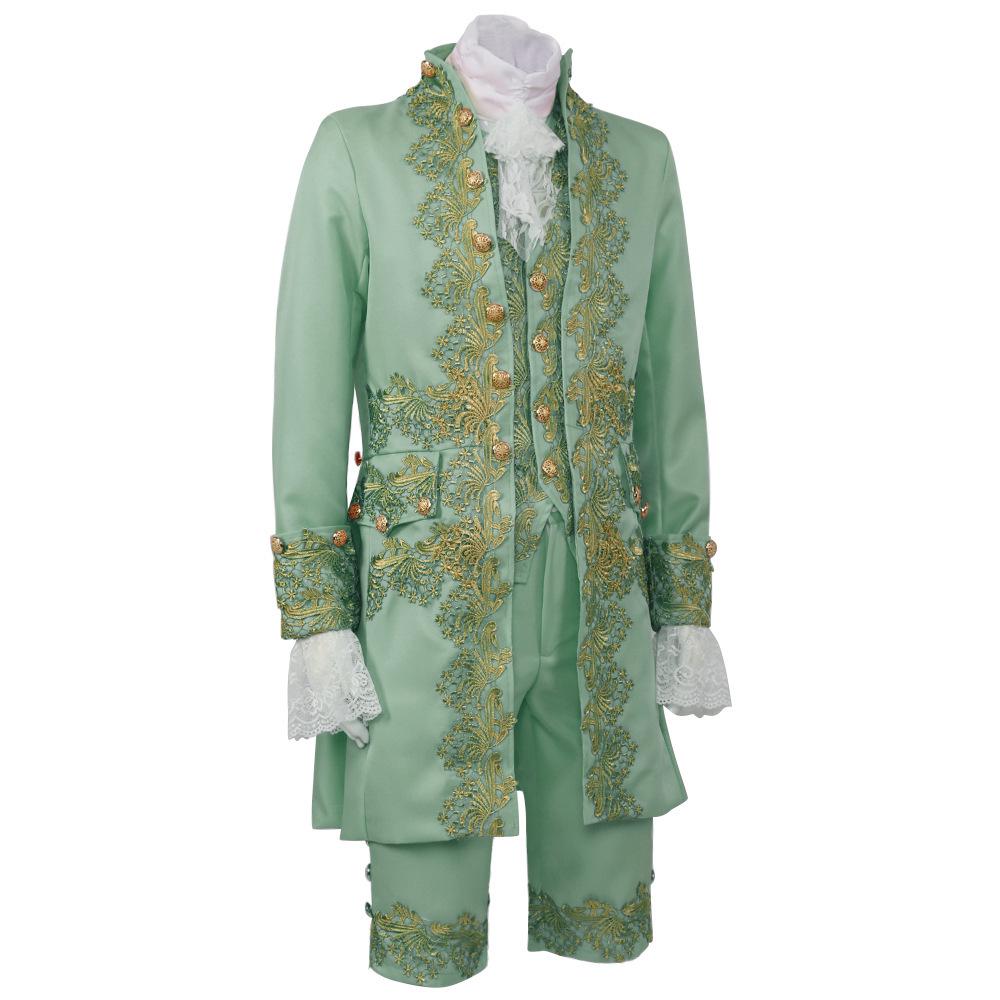 Mittelalterlicher Prinz Formelles Cosplay-Kostüm: Herren Retro Hofjacke mit langen Ärmeln Set
