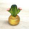 Simulation Cactus Ornament Automotive Ornament Transparent Potted Ornament Desktop Crafts Decoration Computer Home Decoration