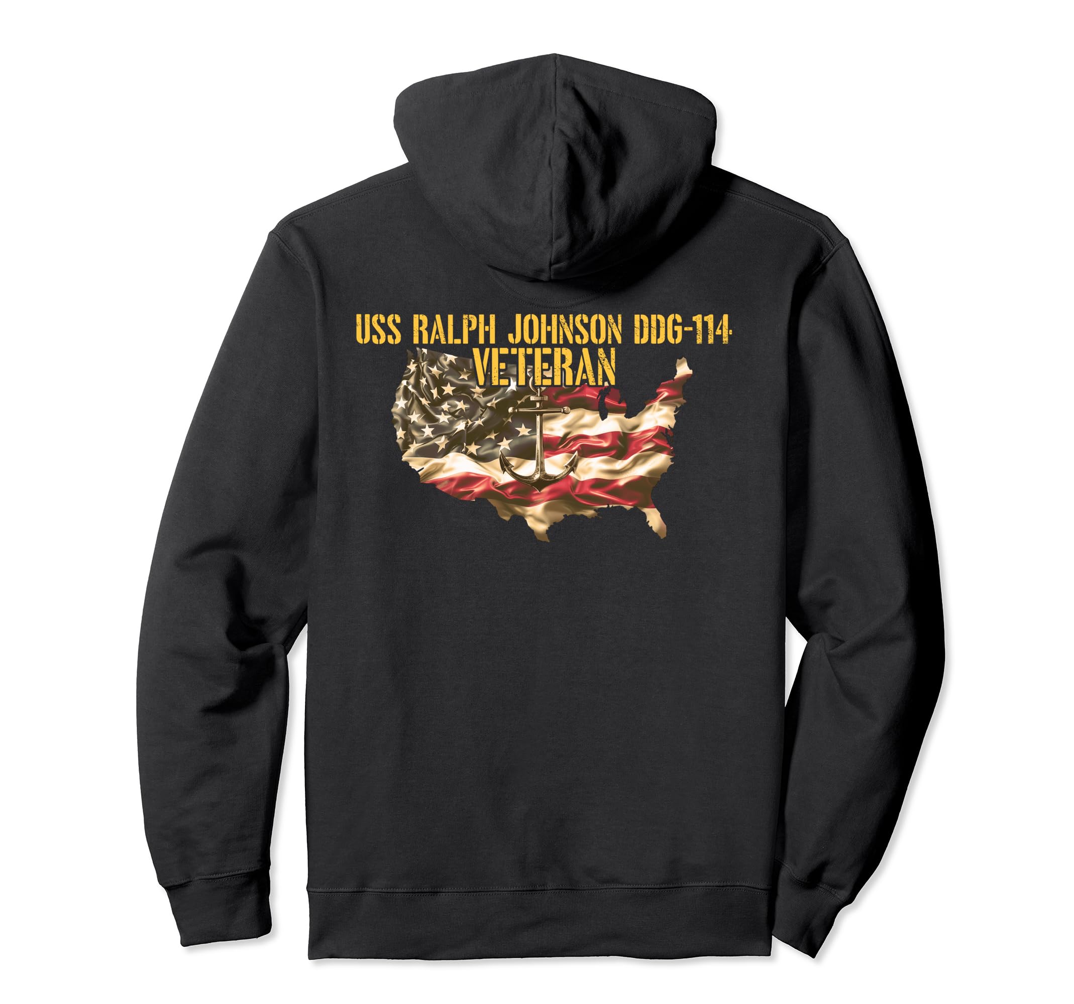 

Vintage USS Ralph Johnson DDG-114 Destroyer Veteran US Flag Hoodie