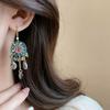 Pendant Crystal Stud Earrings Exaggerated Vintage Long Earrings Rhinestone Drop Earrings  Women