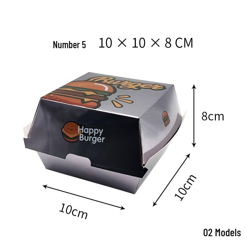Reinforced Kraft Paper Hamburger & Hot Dog Box - High-Temperature Resistant Takeaway Bento Lunch Box
