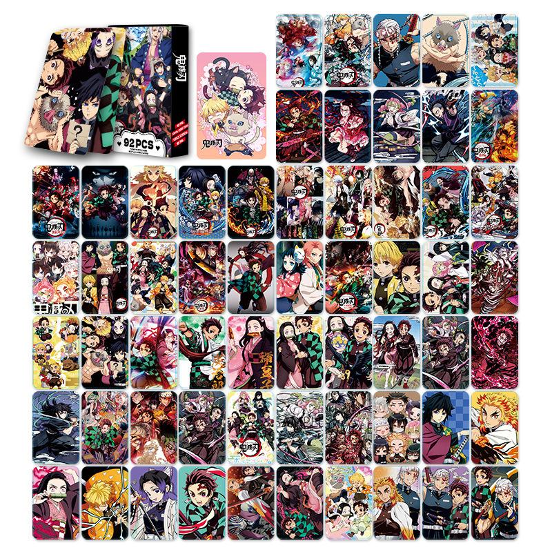 Demon Slayer Pcs Lomo Cards And Stickers Double Sided Hd Color Printed Anime Collectible Bookmarks Greeting For Fans 92 Kid Friendly Entertaining Fun