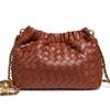 Hand-Woven Cloud Bag, Simple Metal Chain Shoulder Bag, Fashionable Niche Design, Exquisite Oblique Span Women'S Bag