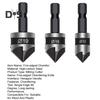 3Pcs Five Edge Chamfering Cutter Chamfering Tool Stainless Steel Single Edge 90 Degree Reaming Drill Taper Screw Countersunk Hole Cutter Deburring